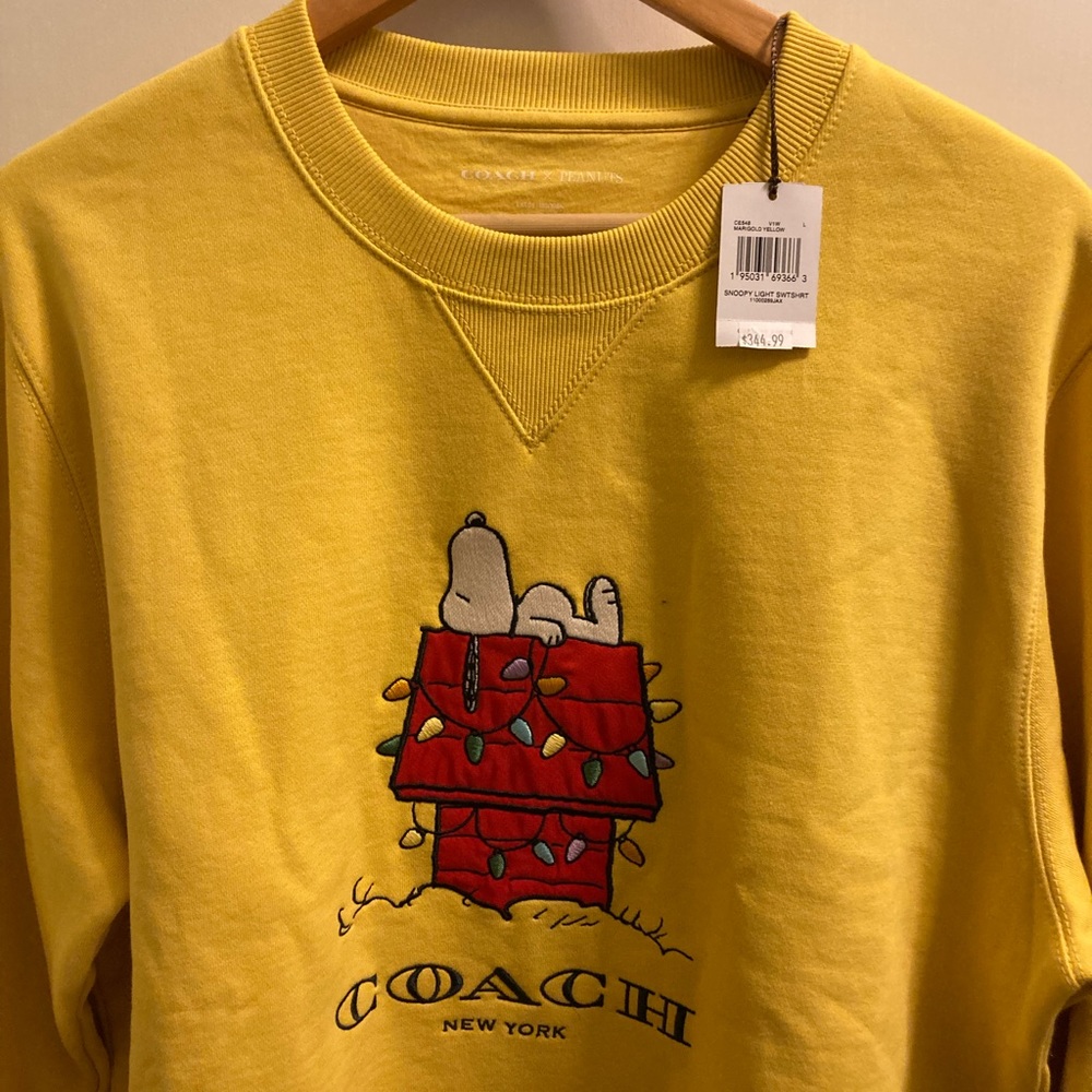 Coach snoopy lights crew sweater